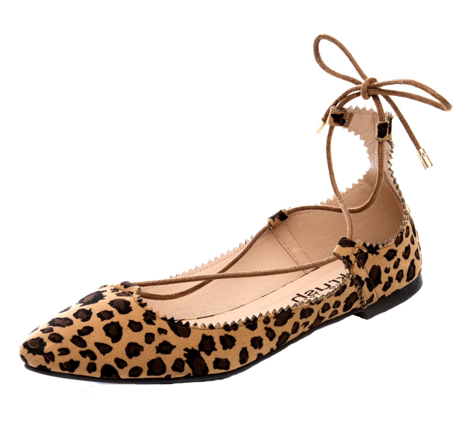 Womens Lace Up Ballet Pumps Strappy Sandals Pointed Toe Ballerina Shoes Size